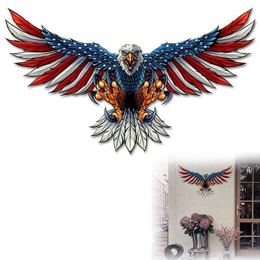 Patriotic American Bald Eagle Metal Wall Art