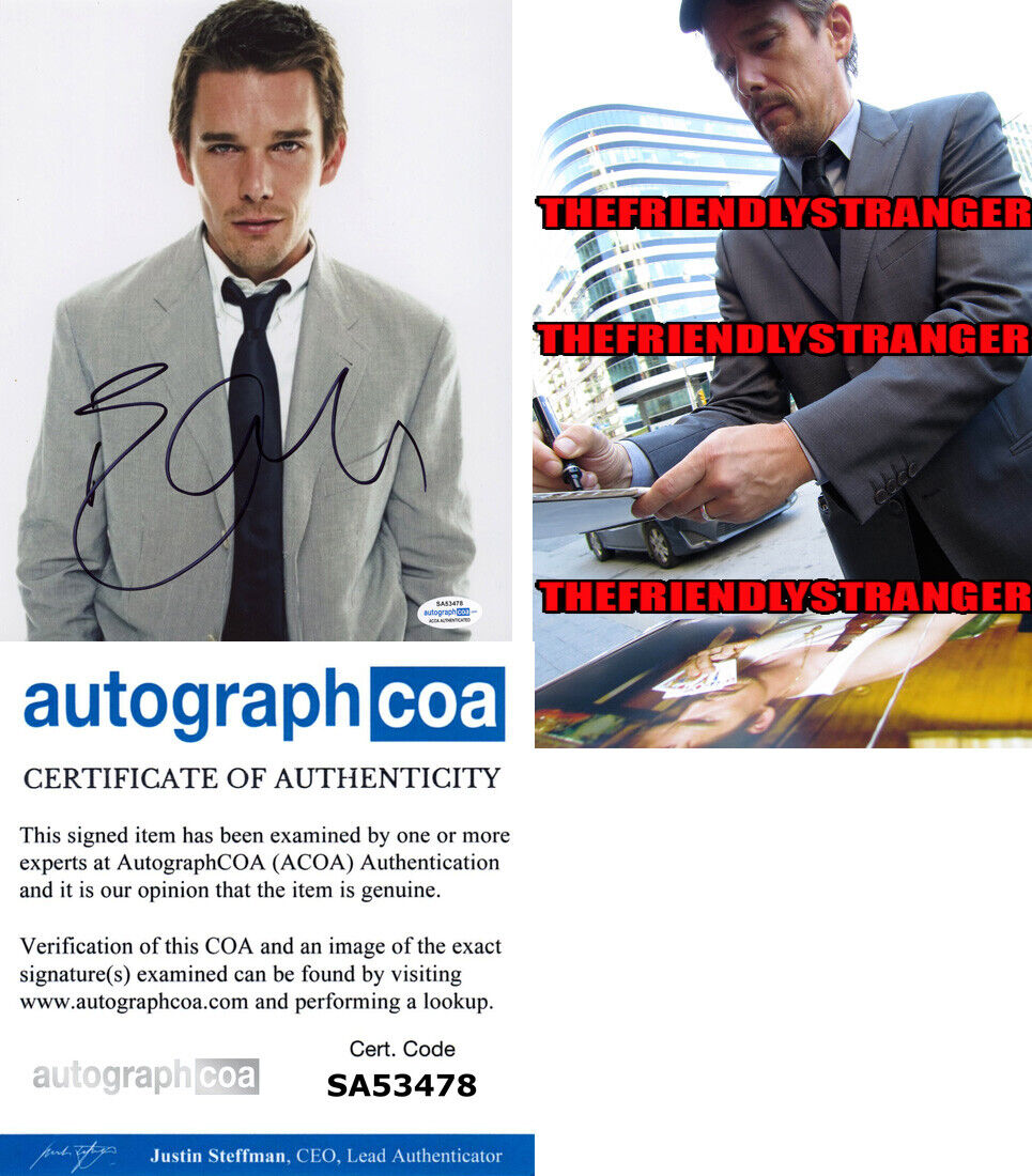 ETHAN HAWKE signed Autographed 8X10 Photo Poster painting e PROOF - SEXY Training Day ACOA COA