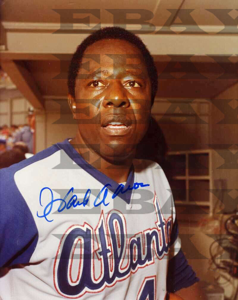 Hank Aaron Atlanta Braves Signed 8x10 autographed Photo Poster painting Reprint