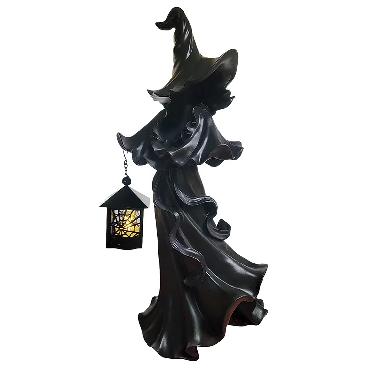 Halloween Witch Ghost Ornament Resin Witch Statue Ghost Sculpture (Black) gbfke