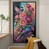 (Grande Taille) Fleurs Et Oiseaux-Peinture Diamant Ronde Compl&egrave;te-40*70CM