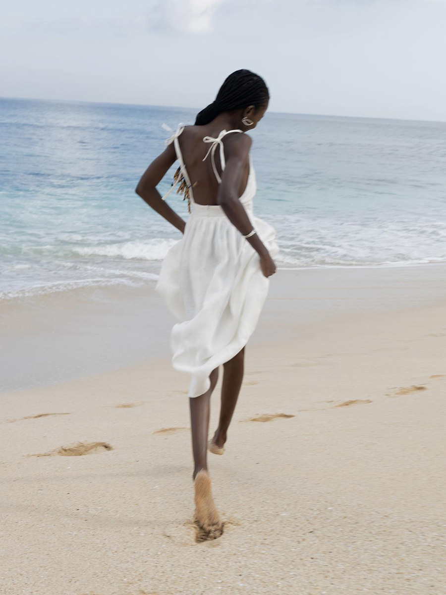 Ootddress Lace-Up Backless Elegant Long Dress Female High Waist Solid Fashion Halter Dresses Holiday Beach Slim Bandage Maxi Dress