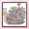 >SALE<Embroidery Eco-cotton Thread 14CT Printed Snail Home Cross Stitch Kit 30x31cm