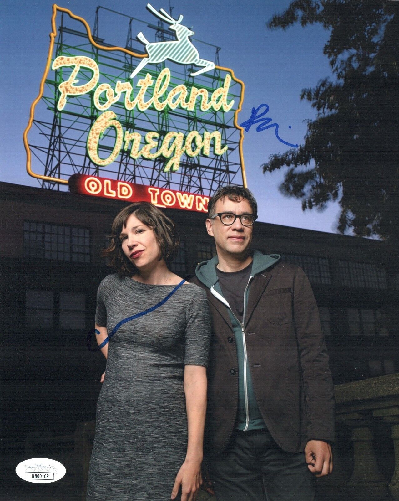 FRED ARMISEN & CARRIE BROWNSTEIN Signed PORTLANDIA 8x10 Photo Poster painting JSA COA