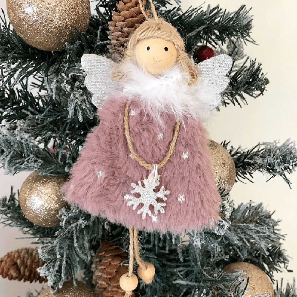 New creative Christmas ornaments mini cute plush angel doll pendant