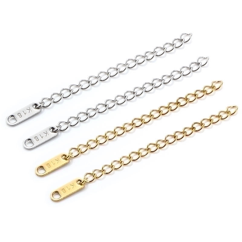 10 PCS/Package Stainless Steel Solid Color Extension Chain