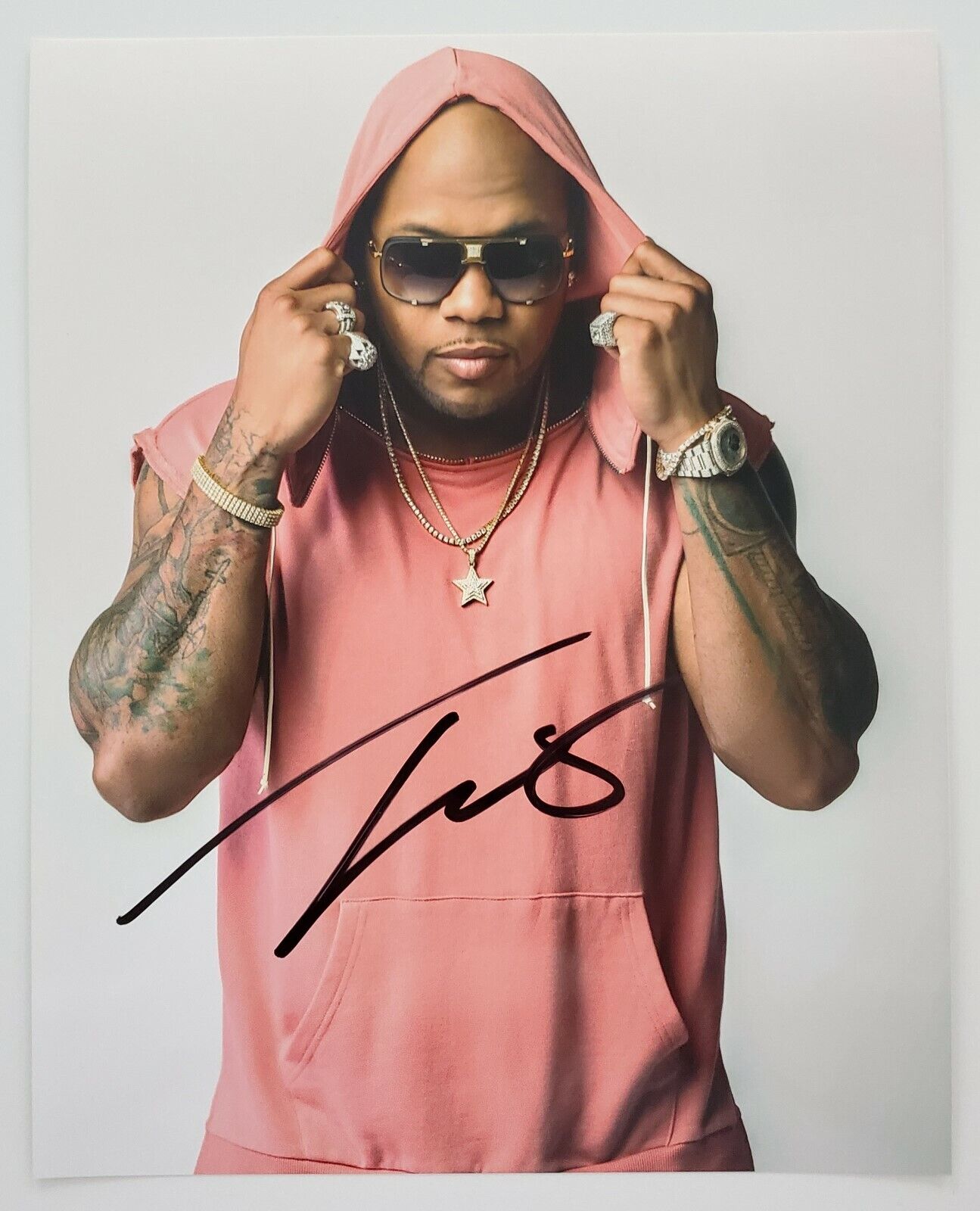 Flo Rida Signed 8x10 Photo Poster painting Snack Low My House Rap Rapper Hip Hop LEGEND RAD