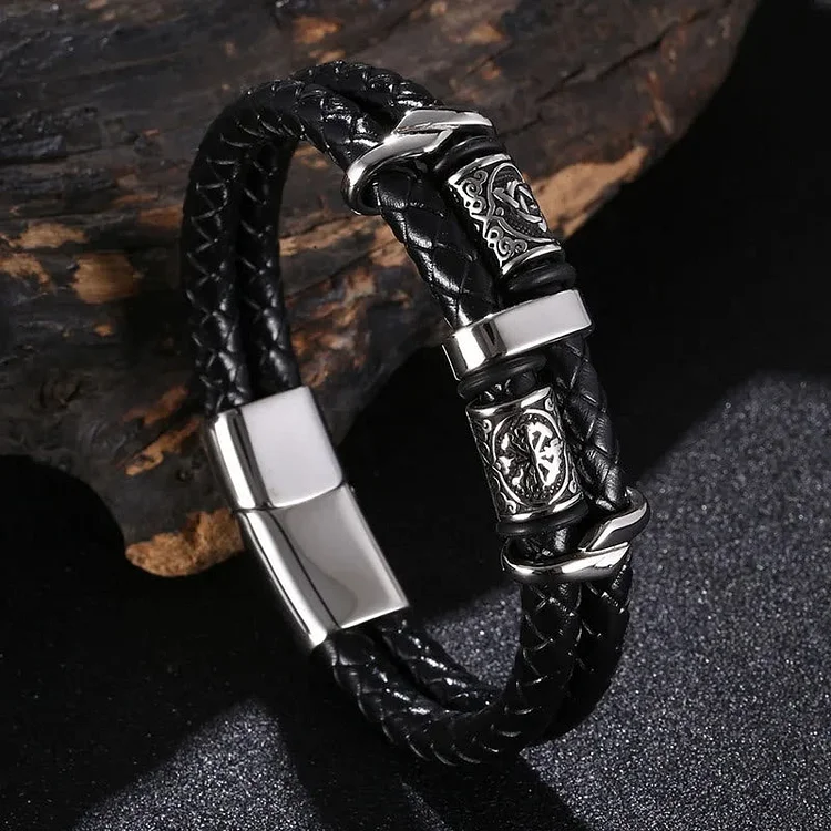 Coutureaura Celtic Knot And Viking Compass Stainless Steel Bracelet