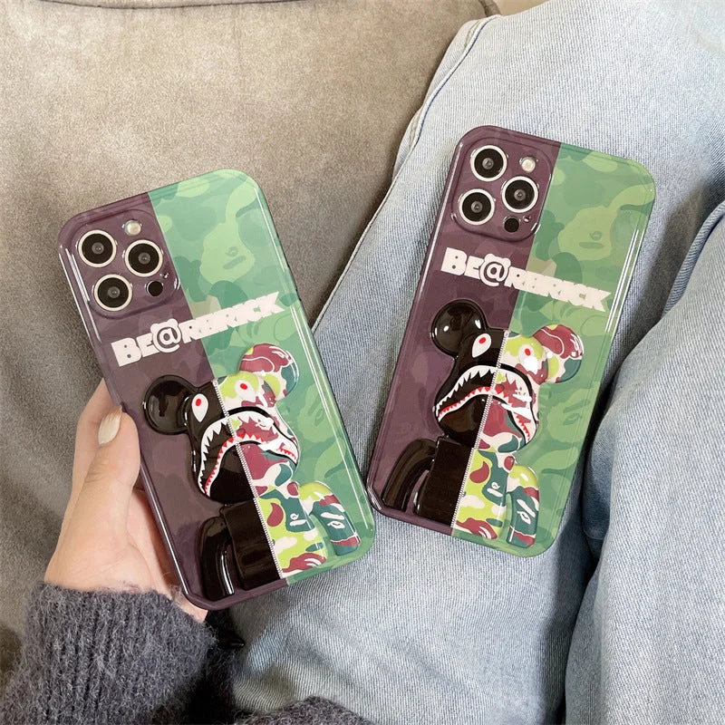 3D Camouflage Bearbrick Phone Case