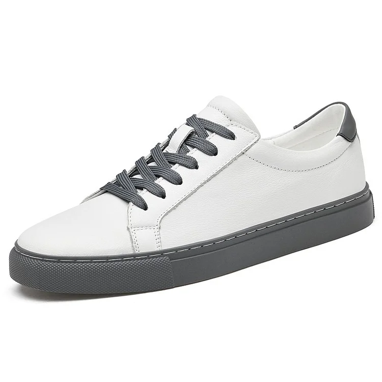 Gregorysupply Men Casual Shoes Big Size 36-49 Genuine Leather Mens Shoes Comfortable Sneakers Man Loafers Breathable High Quality White Shoes