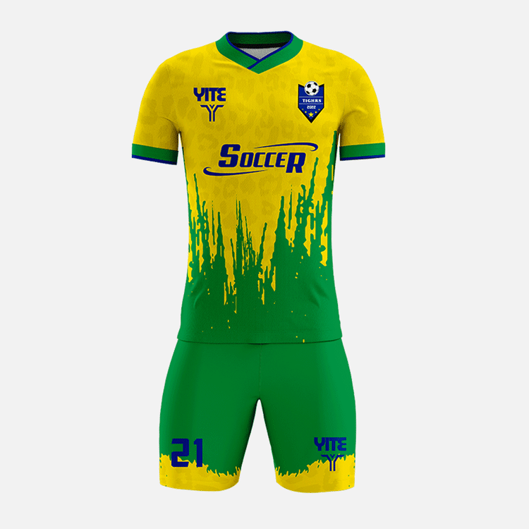 YITE | YTZQ168-Green And Yellow Soccer Uniforms