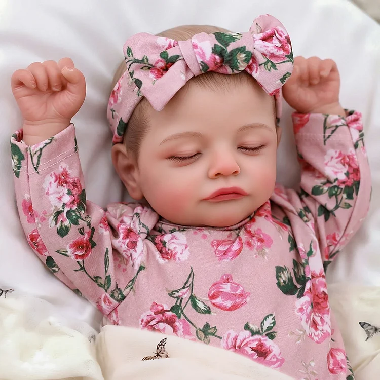 [Pre-Order] 20" Lifelike Reborn Girl with Breathing and Cooing Function, Sleeping Newborn Girl with Plump Rosy Face
