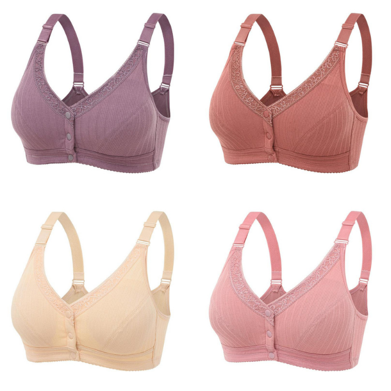 Bra For Older Women Front Closure Seamless Comfy Bra