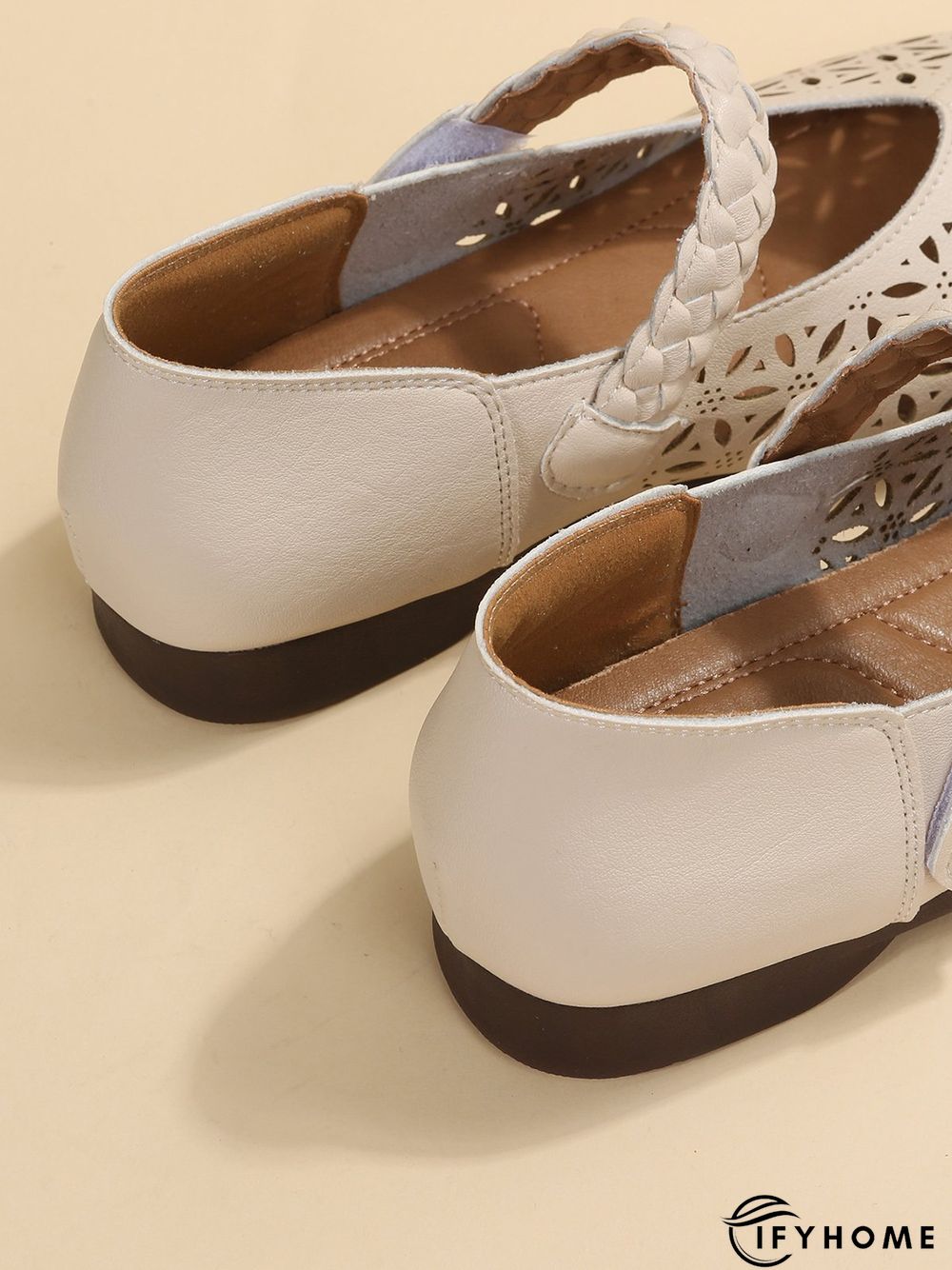 Round Toe Low Heel Woven Comfortable Mary Jane Shoes | IFYHOME