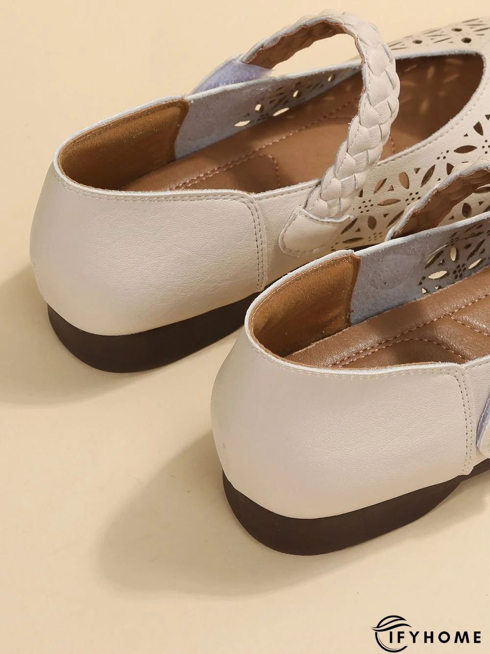 Round Toe Low Heel Woven Comfortable Mary Jane Shoes | IFYHOME