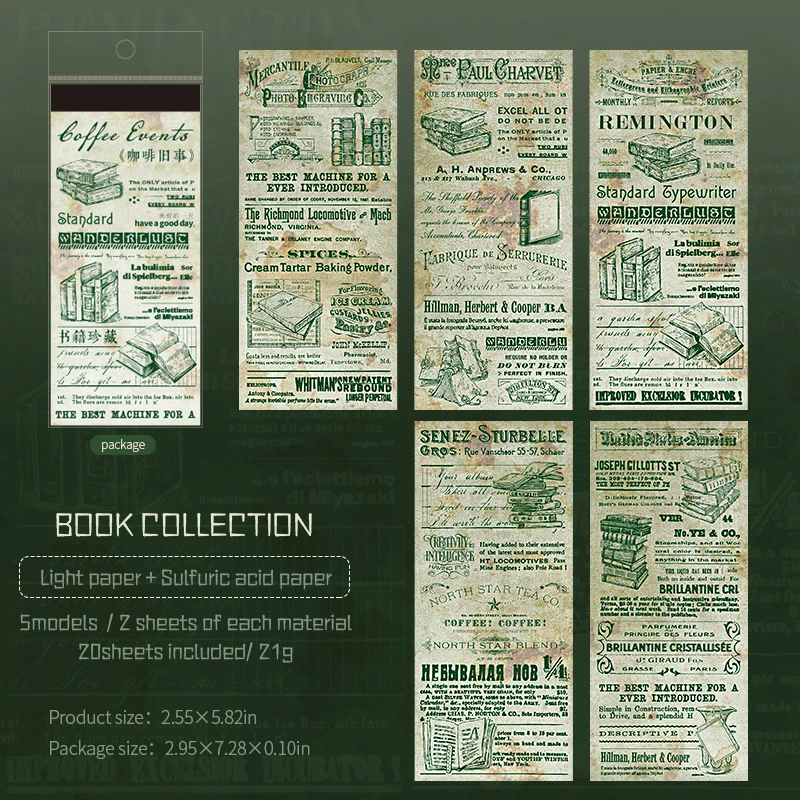 Journalsay Coffee Past Series Vintage English Text Landscaping Memo Pad 