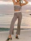 Plaid Bandeau Backless Top&Pants Two-Piece Suits