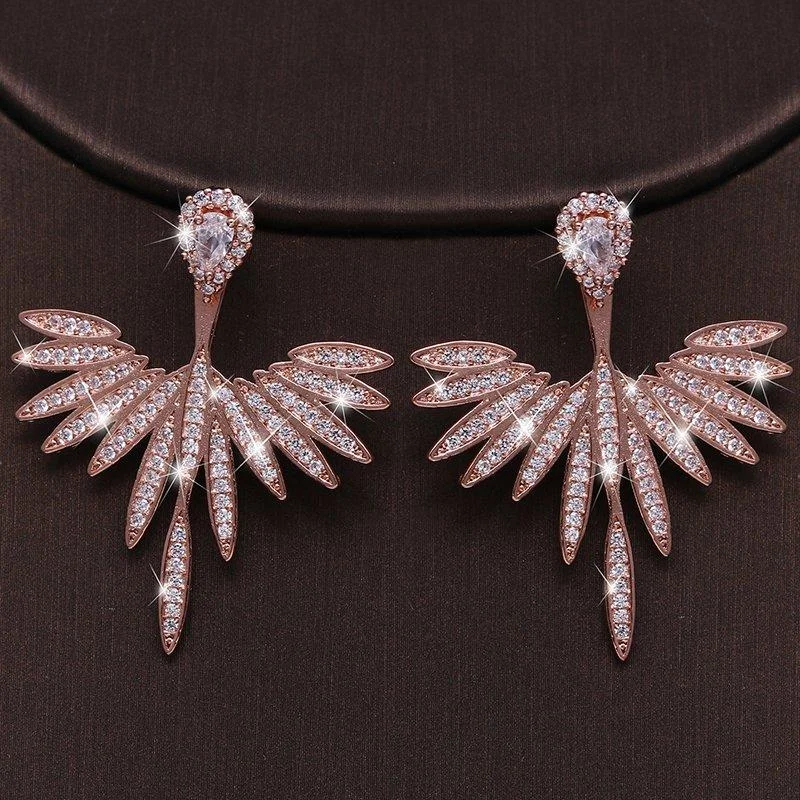 Marquise Flower Full Mirco Paved Crystal Earrings