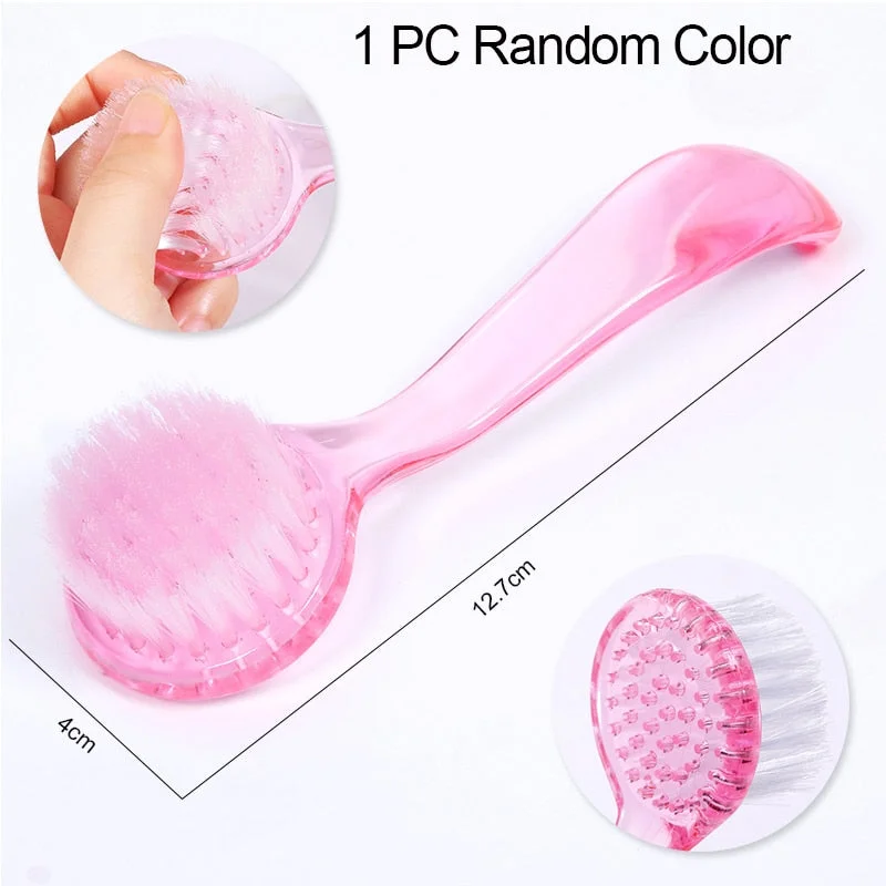 1PC 10 Types Nail Brush Cleaning Remove Dust Powder Plastic Cleaner for Acrylic UV Gel Nails Art Manicure Care Accessory Tools-Nail Inspo