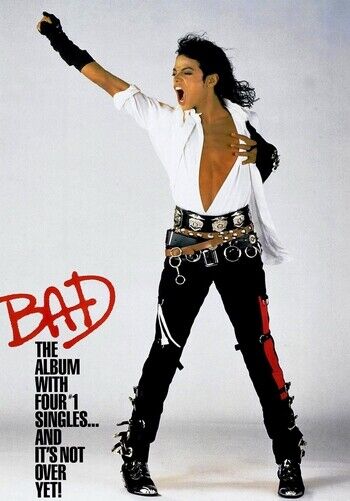 MICHAEL JACKSON POSTER - BAD PROMO - Photo Poster painting QUALITY INSERT -  POST!