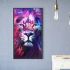 DIY 5D Full Drill Round Diamond Color Lion Painting Kit Rhinestone Drawing
