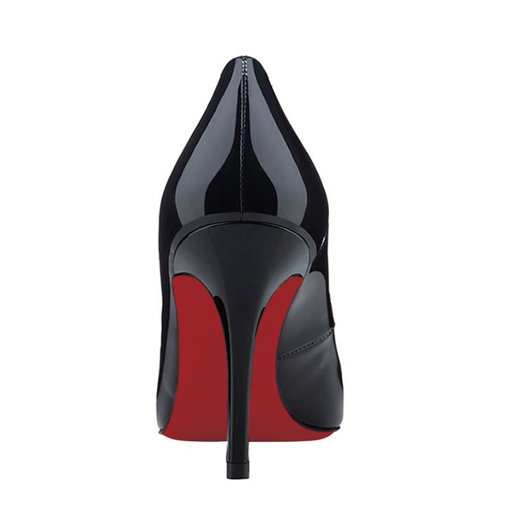 90mm Middle Heels Pointy Toe Red Bottom Pumps-MERUMOTE