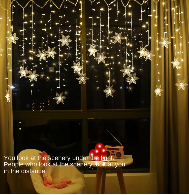 Tegooe 32M LED Snowflake Curtain Lights - Waterproof Fairy String for Holiday Decor