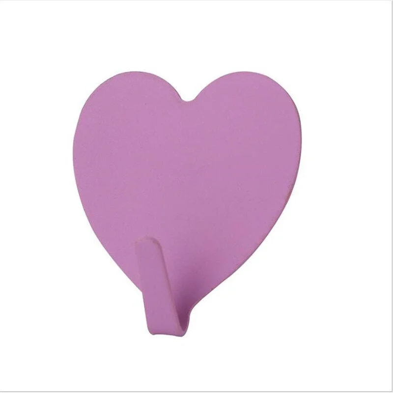 4pcs Love Heart Wall Hooks Clothes Towel Mask Hanger Stainless Steel Bathroom Kitchen Hook Door Keys Organizer Holder Home Decor