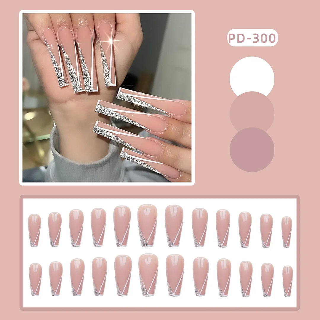 24Pcs Long Ballet Coffin Matte False Nails With Design Sexy Red Lips French Acrylic Press On Nails Detachable Fake Manicure Tips