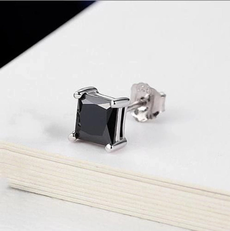 1 Piece Minimalist Geometric Plating Inlay Copper Stone Ear Studs