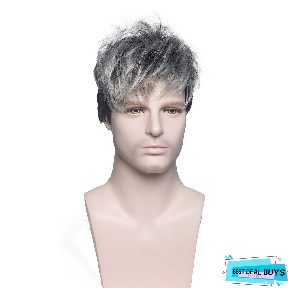 Chemical Fiber Wig European and American Men's Wig Headgear