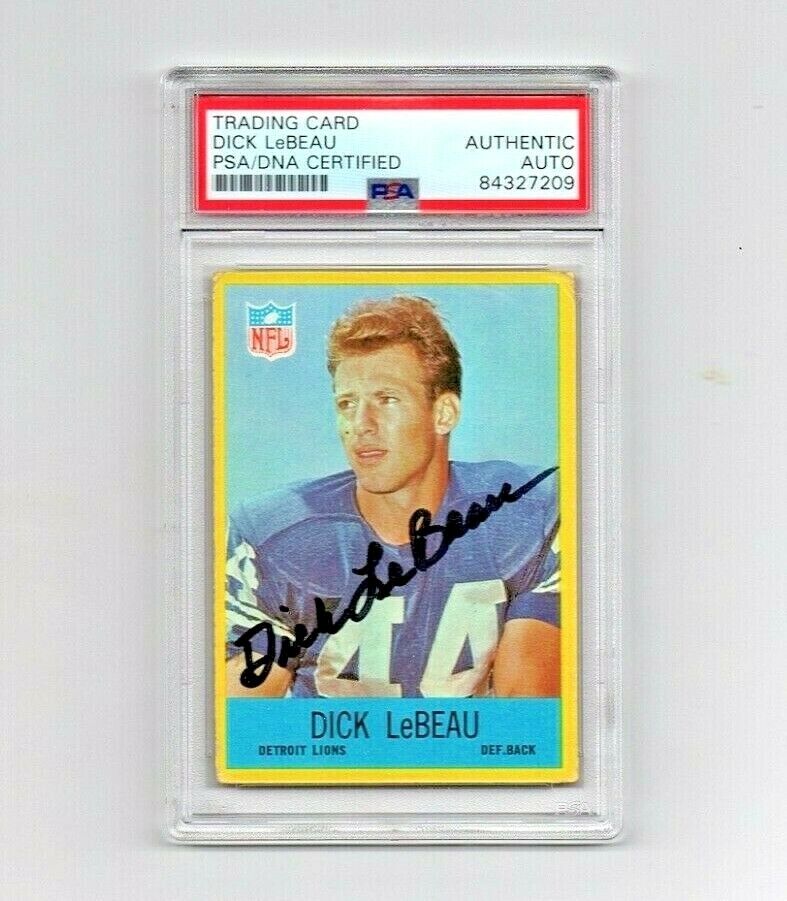 Dick Lebeau Detroit Lions signed autograph 1967 Philadelphia Gum football card