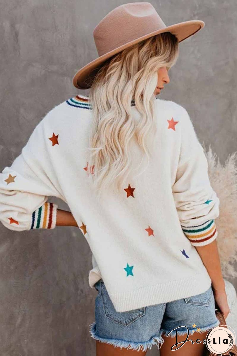 Fashion Loose Star Print Sweater