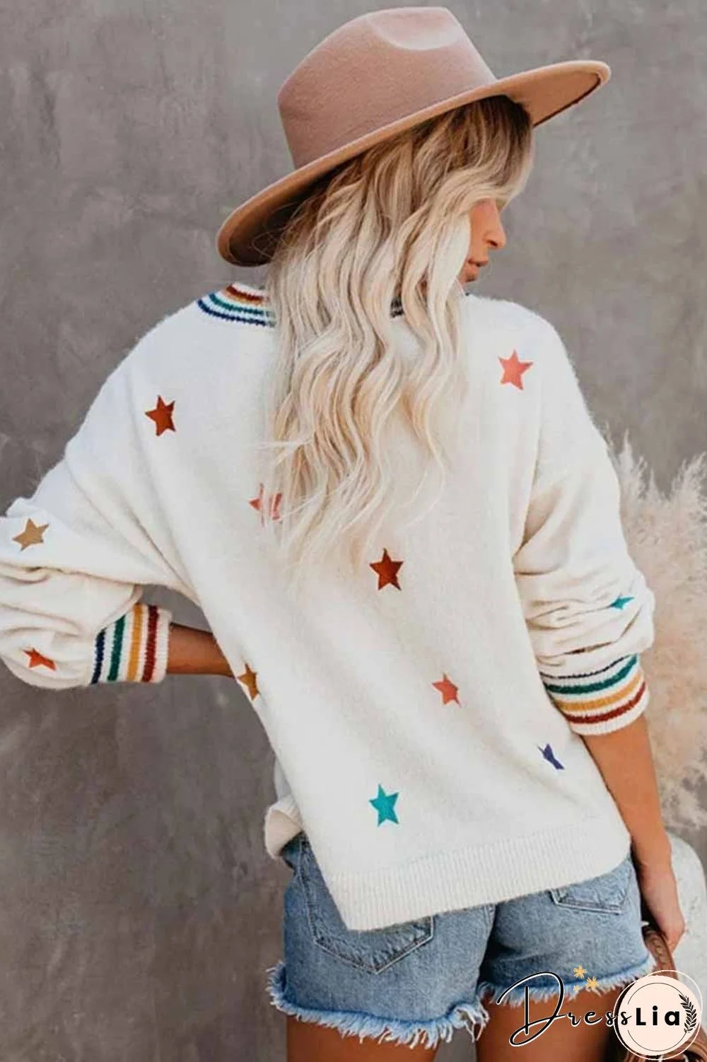 Fashion Loose Star Print Sweater