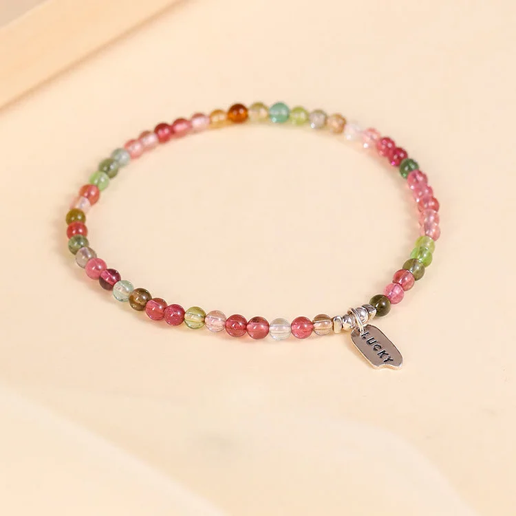 Olivenorma Natural Tourmaline 3cm Beaded Lucky Bracelet