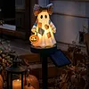 Resin Lighted Vintage Patchwork Ghost with Floral Bow and Pumpkin Lights LED Lighted Patchwork Ghost Decor Halloween Patchworks Ghosts Lamp for Mantel Shelf Entryway Porch