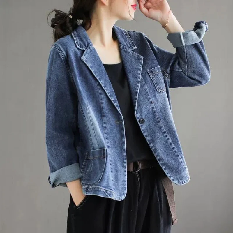 Toloer Toloer Blazer Female Autumn 2024 The New Art Retro Jacket Korean Version Loose Casual Coat Ins Tide-Outfit Ideas