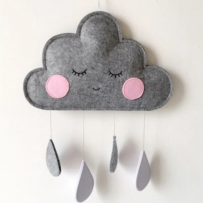 Ins Felt Cloud Raindrop Pendant Wall Hanging Ornaments Nordic Style  Kids Room Decorations Baby Tent Nursery Decor Photo Props