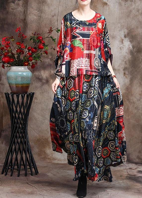 Luxy Asymmetric Silk Dress Print Art Dress