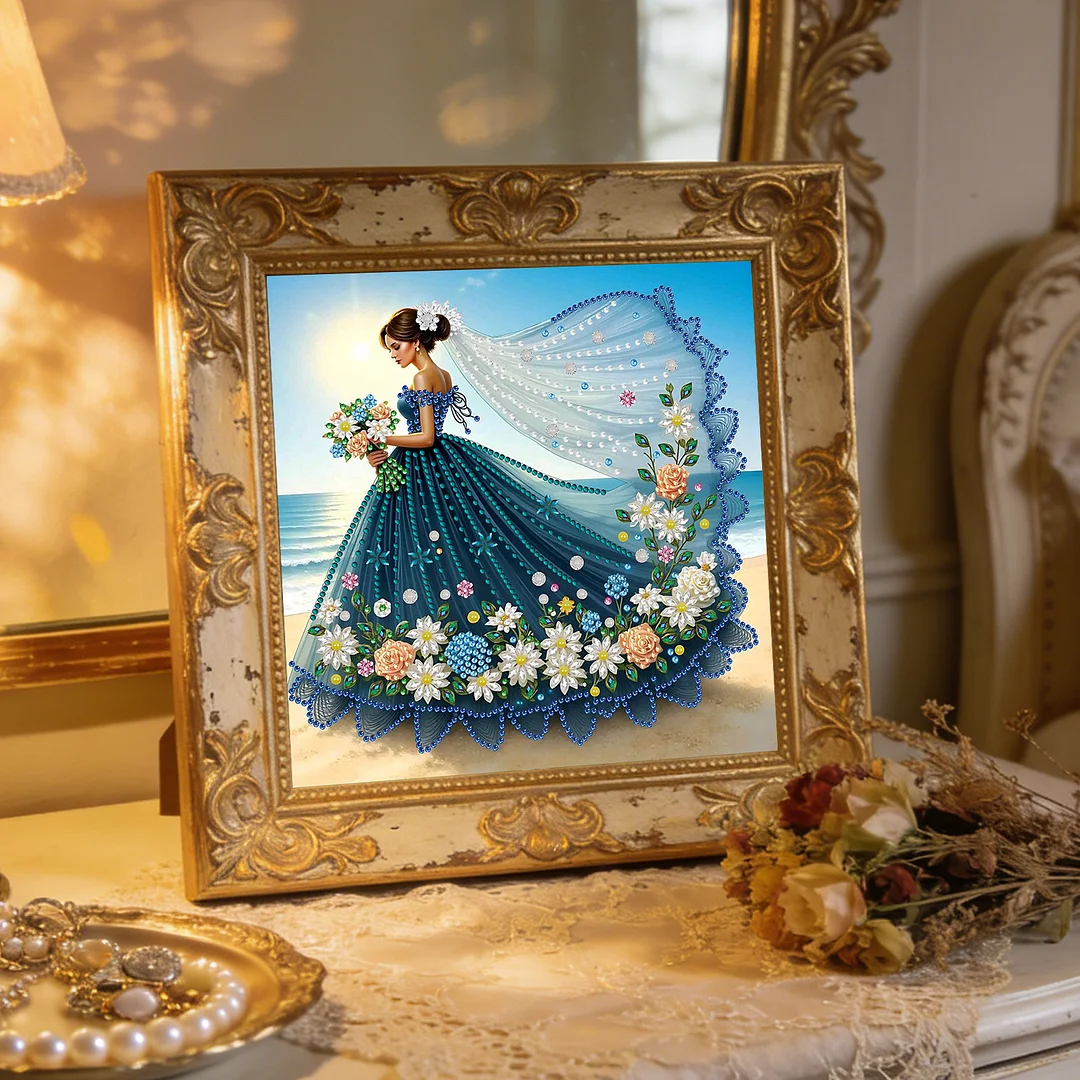 Diamond Painting - Partial Special Shaped Drill - Ocean Floral Gown(Canvas|30x30cm)