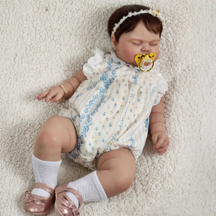  20'' Super Lovely Cloth Body Reborn Baby Girl Doll Taroain with Heartbeat💖 & Sound🔊 - Reborndollsshop®-Reborndollsshop®