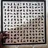 Black, focused, healing acrylic cute cat puzzle with super difficult alien shapes