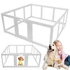 [US Local Warehouse] 12-Panel Clear Acrylic Indoor Dog Playpen 23.6 Inch-H Whelping Crate Kennel Cage Enclosure with Door Easy Assemble Pet Fence Transparent Pet Pen for Small Animals Bunny Rabbit Ferret