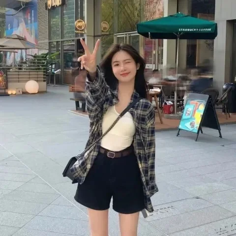 Uveng Uveng Shirt Men's Spring / Summer 2024 New Lazy Style Retro Loose Shirt Cardigan Coat Long-Sleeved Top