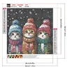 Trois Chats En Foret Rond D’Hiver Peinture Diamant-30*30CM
