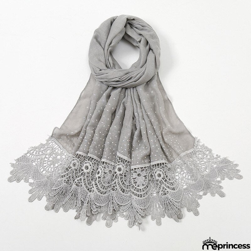 Women's Arabian Polyester Headwear Rhinestone Elegant Hijabs