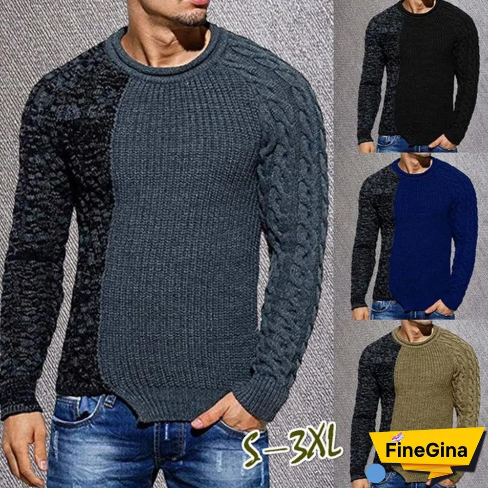 Autumn And Winter New Casual Men's Low Round Collar Sweater