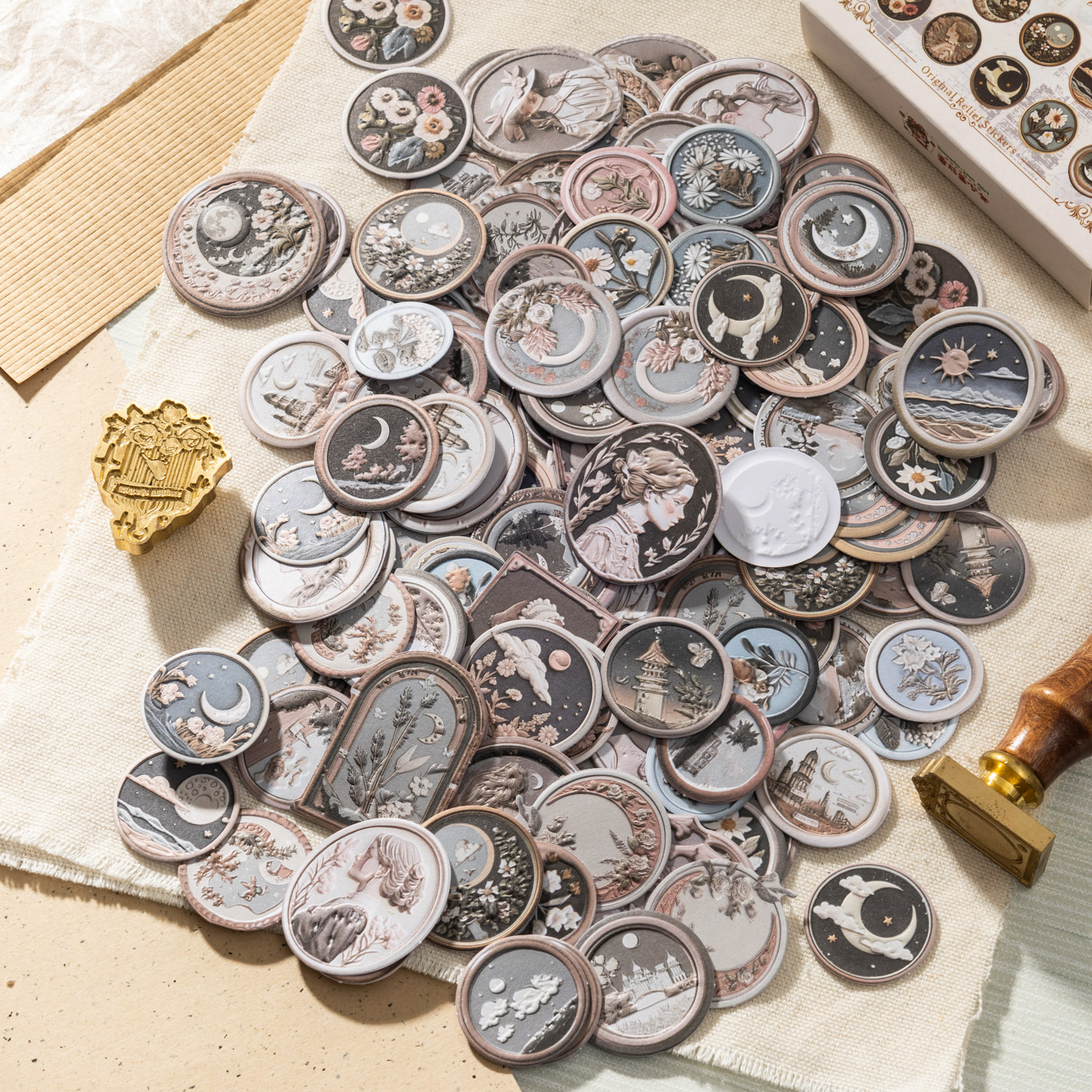 스티커 - 월드 인 왁스 시리즈 왁스 엠보싱