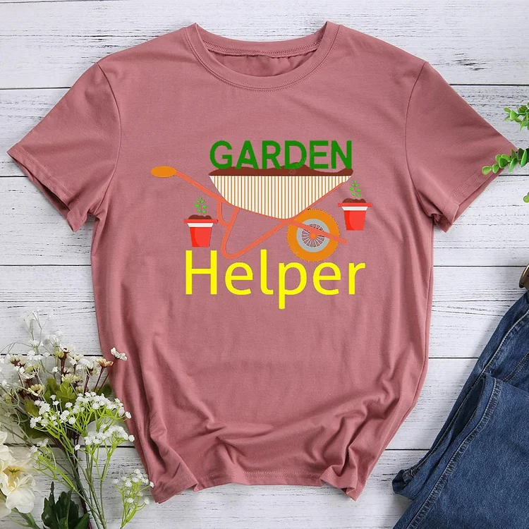 garden helper Round Neck T-shirt