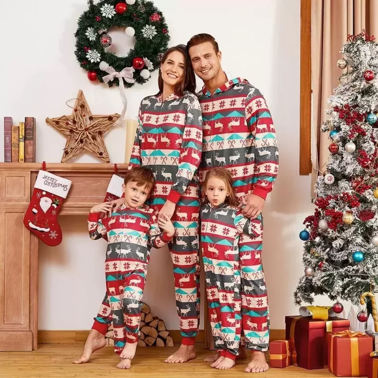 Reindeer onesie family discount pajamas